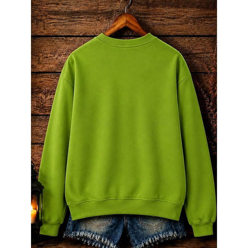 Gerdlotte | Damen Halloween Sweatshirt mit Hexen-Print - Green - Image 2