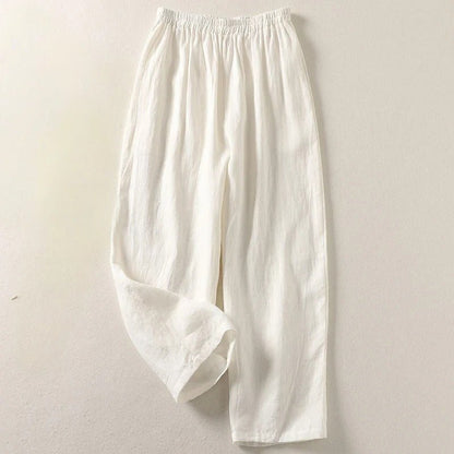 Hannah | Damen Leinen Relaxed-Fit Elastikbund Hose 4