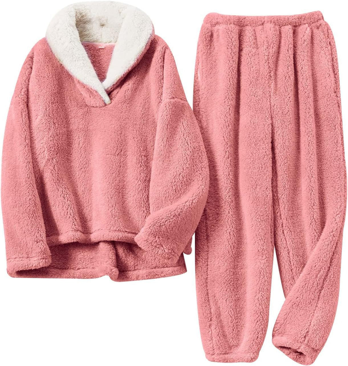 Bregwend | Damen Fleece Hausanzug Zweiteiliges Set - Cream - Image 2