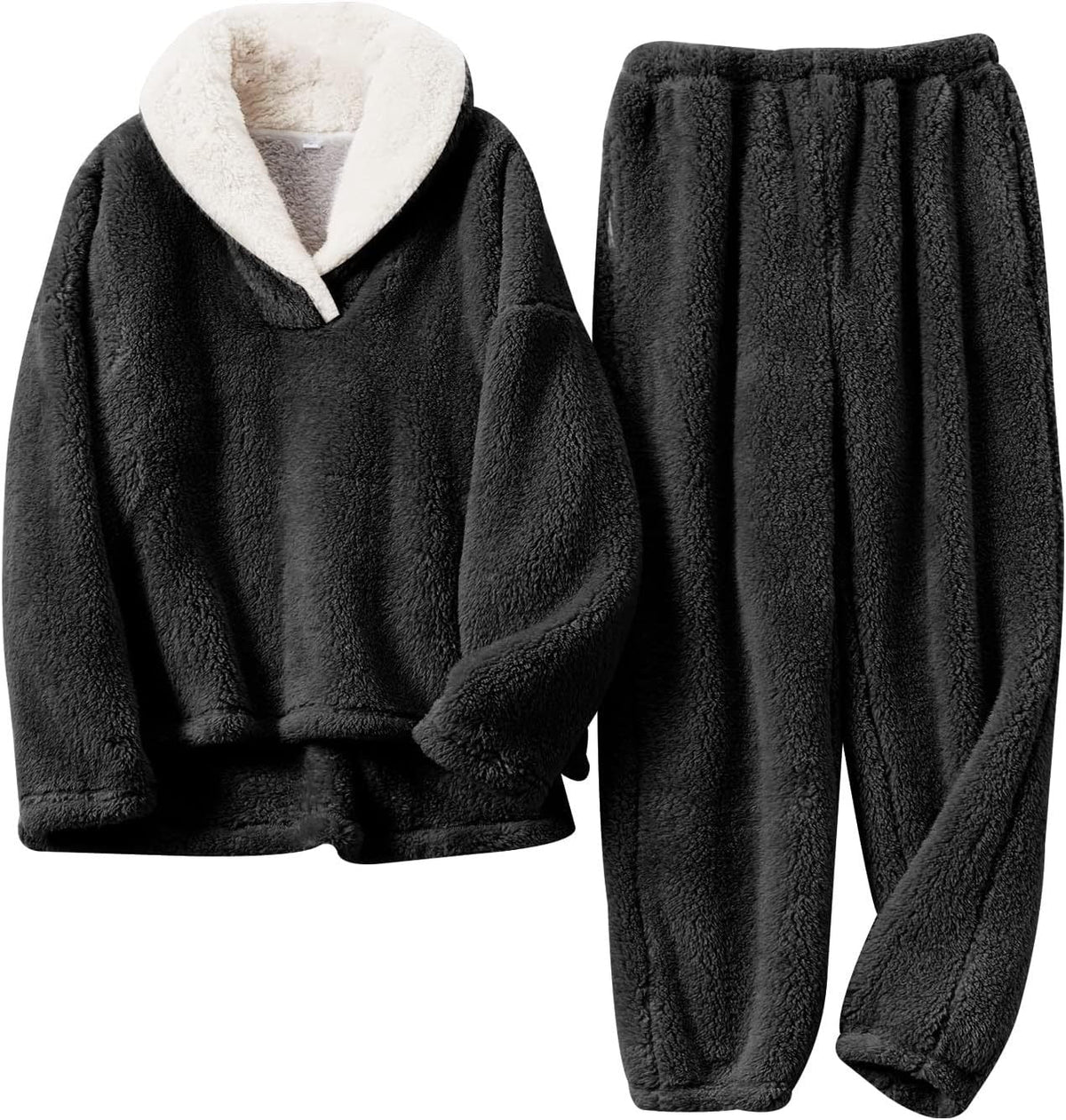 Bregwend | Damen Fleece Hausanzug Zweiteiliges Set - Cream - Image 3