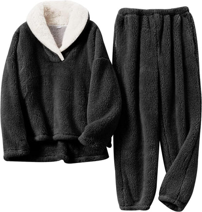 Bregwend | Damen Fleece Hausanzug Zweiteiliges Set - Cream - Image 3