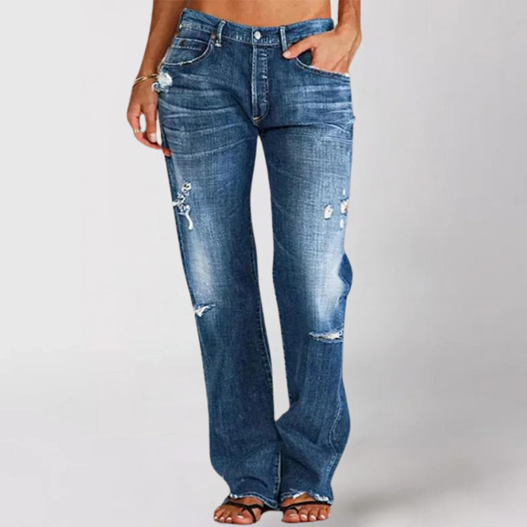Helene | Damen Frühlings Lässige Weitbein Denim Jeans 0
