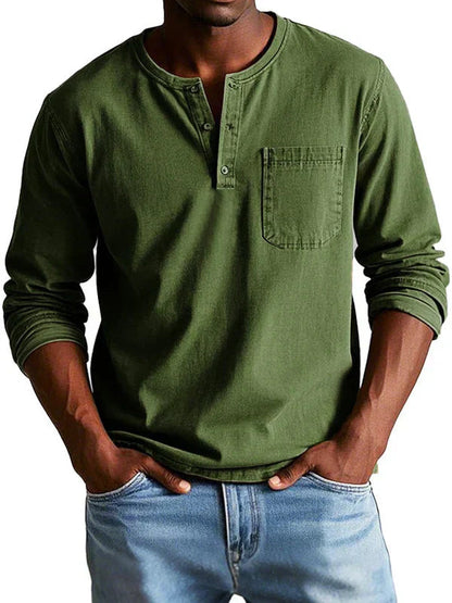 Henley Shirt Herren | Lässiger Langarm-Look