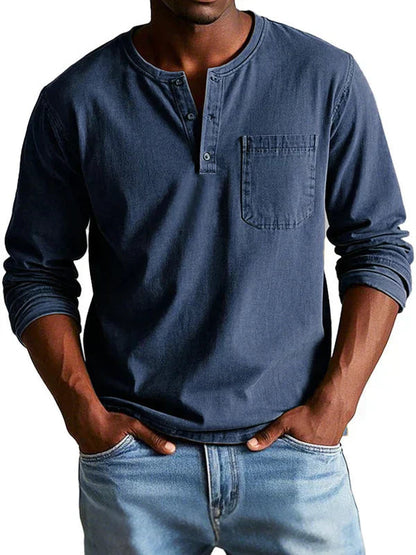 Henley Shirt Herren | Lässiger Langarm-Look