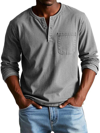 Henley Shirt Herren | Lässiger Langarm-Look