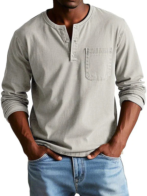 Henley Shirt Herren | Lässiger Langarm-Look