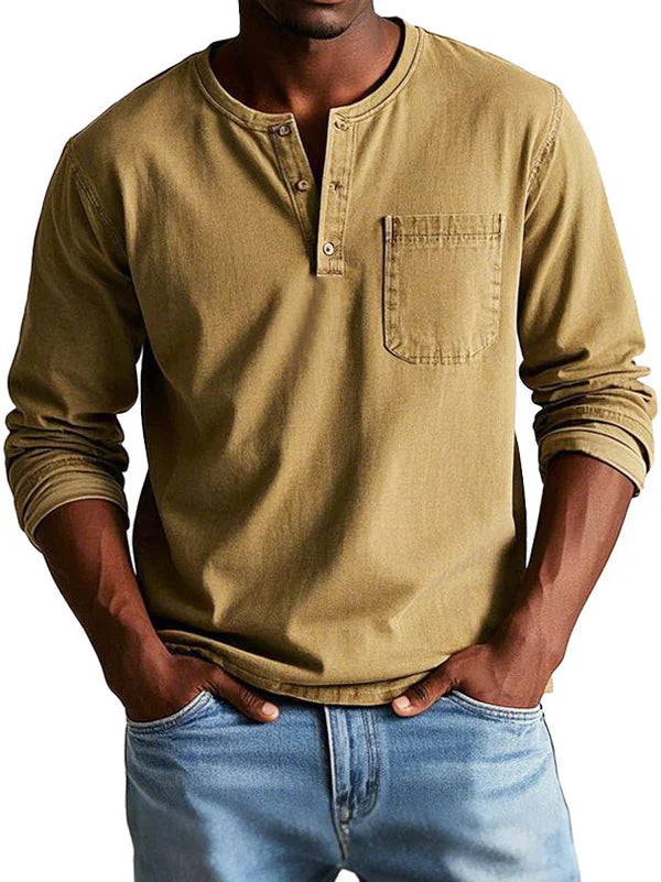 Henley Shirt Herren | Lässiger Langarm-Look