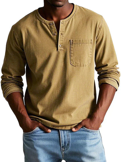 Henley Shirt Herren | Lässiger Langarm-Look