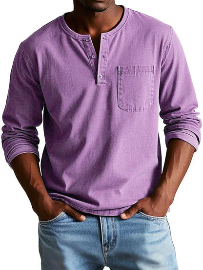 Henley Shirt Herren | Lässiger Langarm-Look