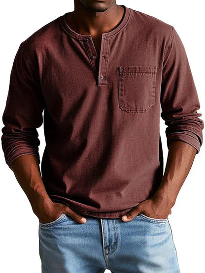 Henley Shirt Herren | Lässiger Langarm-Look