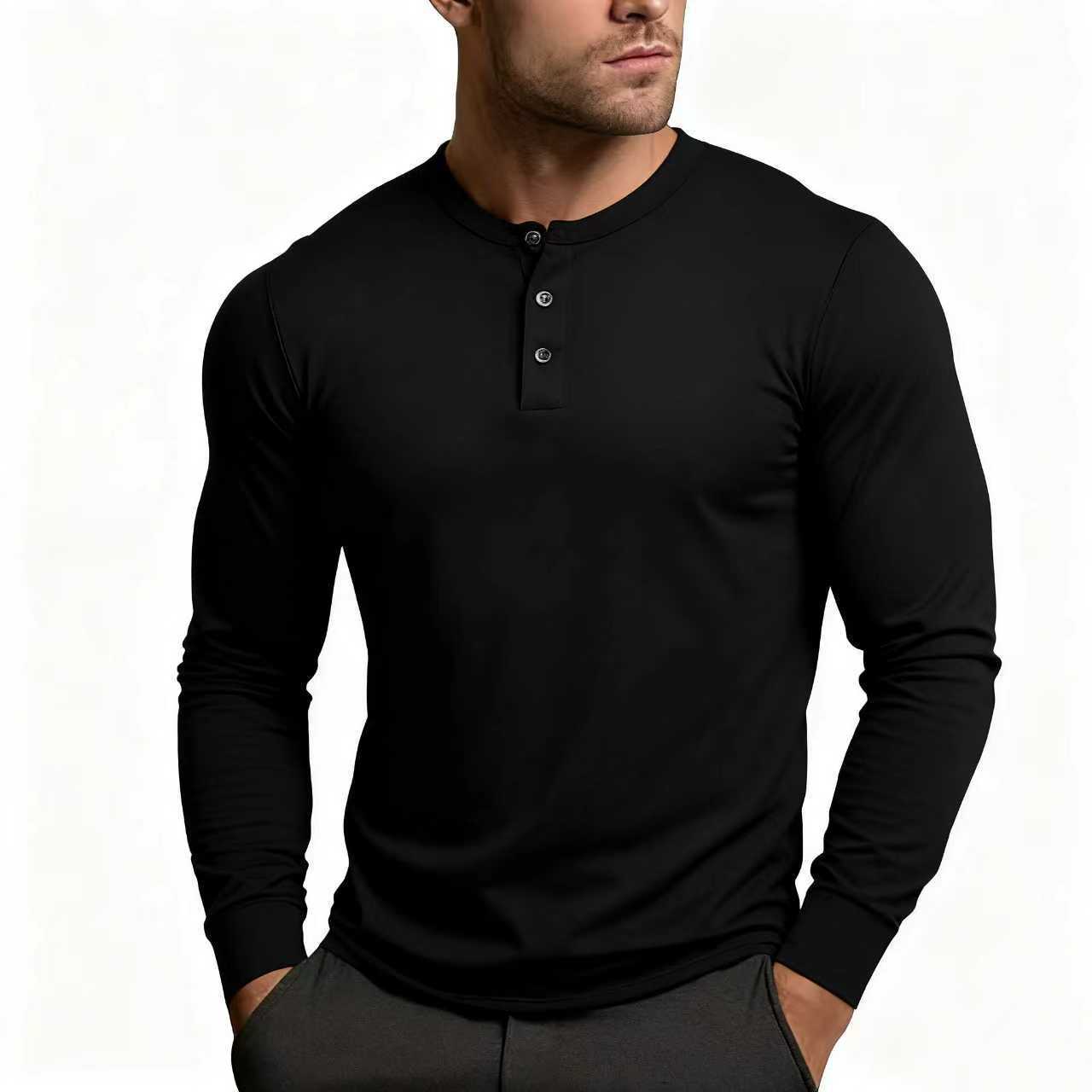Henley Shirt Herren | Slim Fit & Langarm