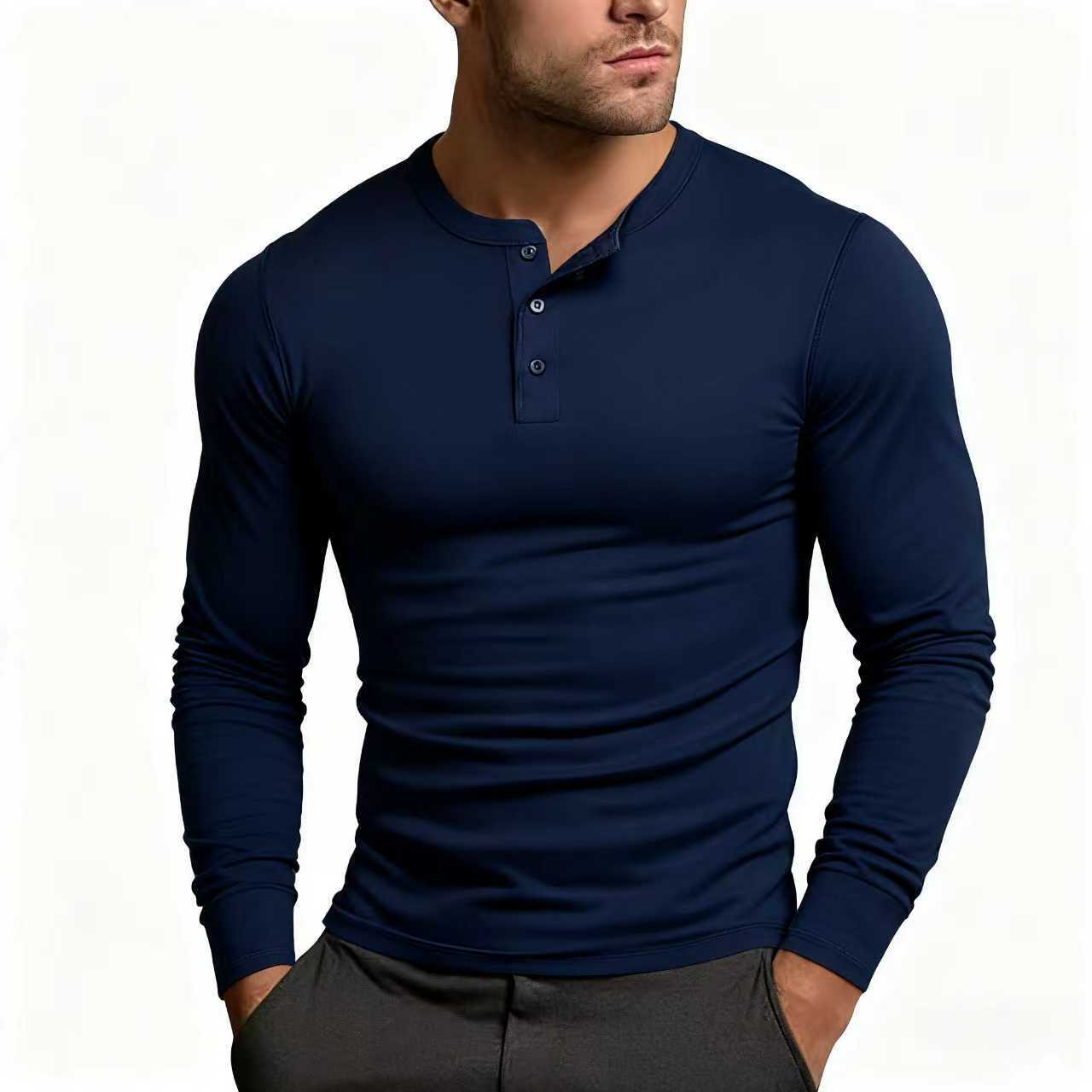 Henley Shirt Herren | Slim Fit & Langarm