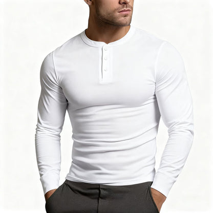 Henley Shirt Herren | Slim Fit & Langarm