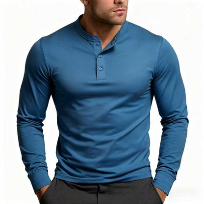 Henley Shirt Herren | Slim Fit & Langarm