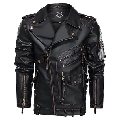 Bikerjacke Herren | Asymmetrischer Zip & Markantes Design 1