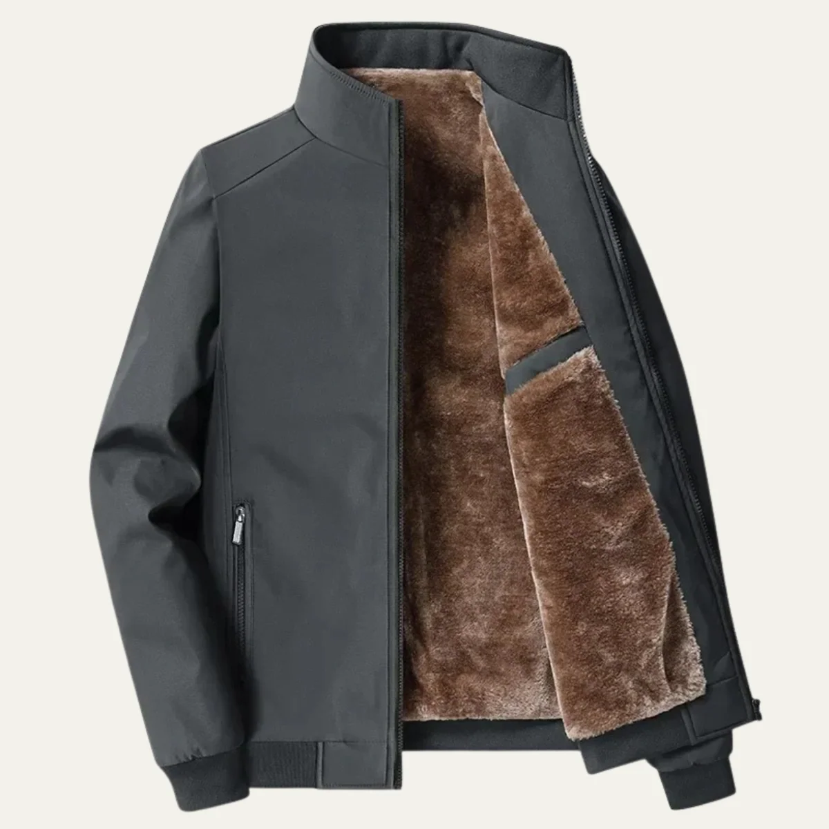 Herren-Bomberjacke, gefüttert, mit Reißverschluss | Winter