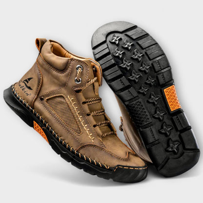 Men's leather boots presented as versatile everyday footwear