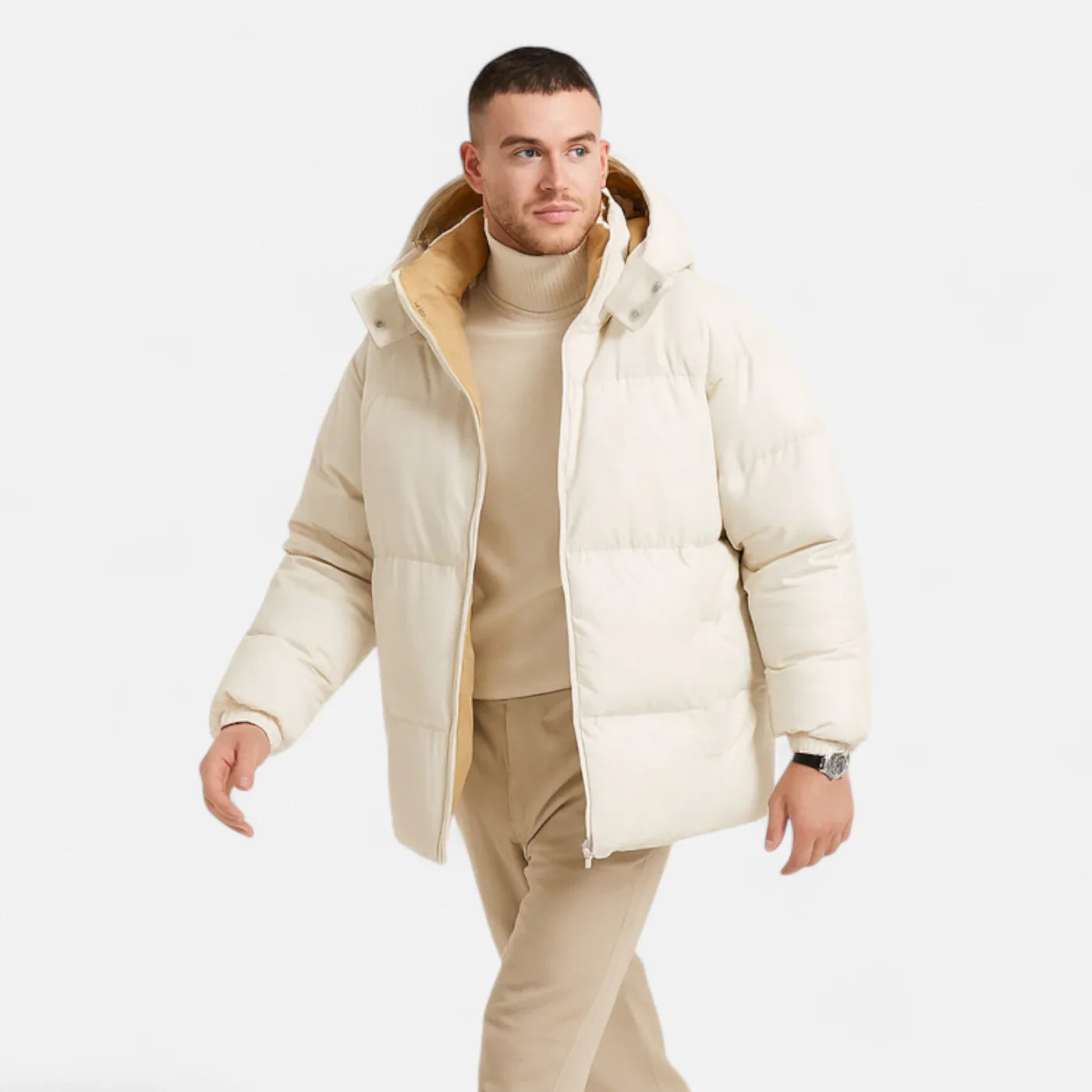 Herren-Daunenjacke, mit Kapuze, Oversized | Winter