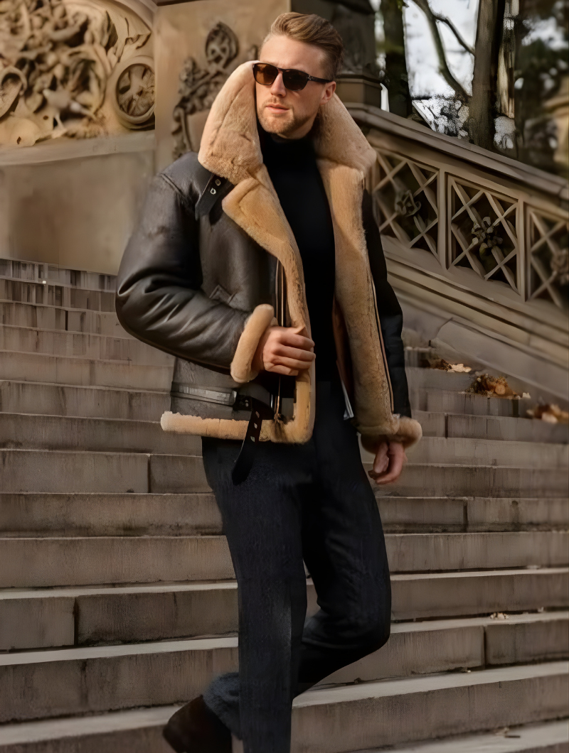 Herren-Fliegerjacke aus Lammfell | Legendäres RAF-Design | Winter