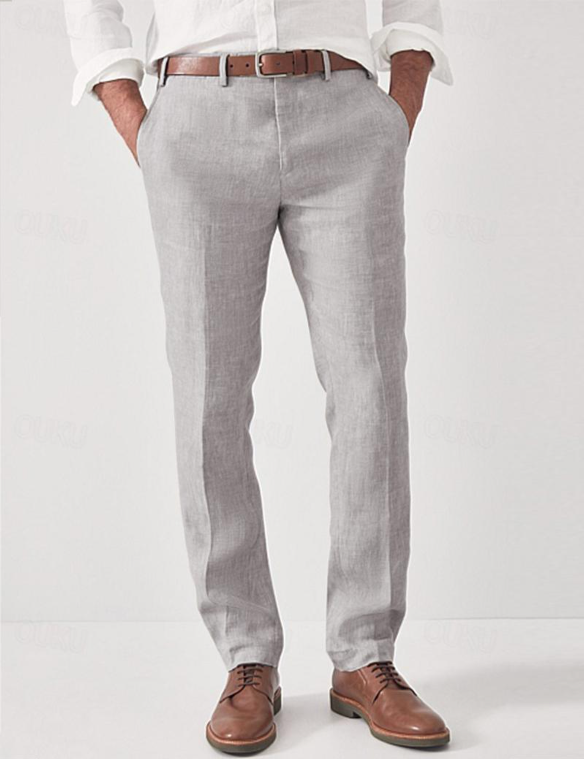 Herren Slim Fit Freizeithose Atmungsaktiv Einschubtaschen 1