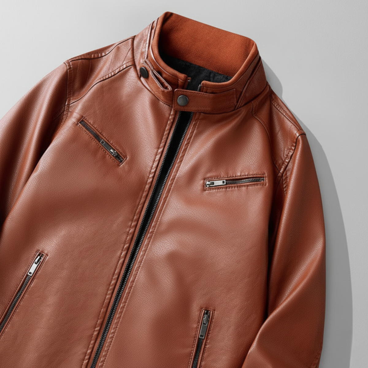 Herren Jacke Stehkragen Winterjacke Übergangsjacke Reißverschluss 2