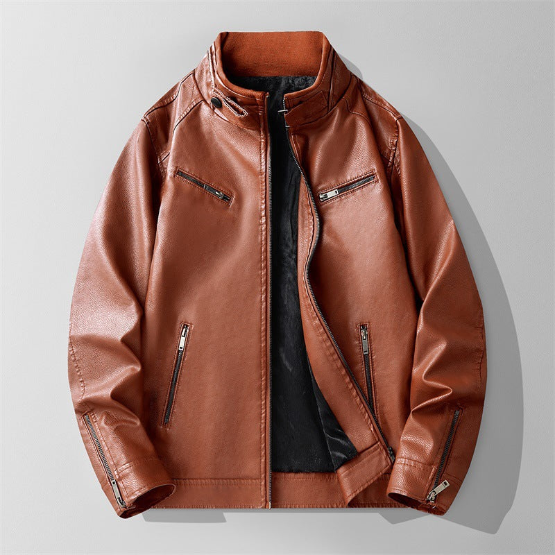 Herren Jacke Stehkragen Winterjacke Übergangsjacke Reißverschluss 1