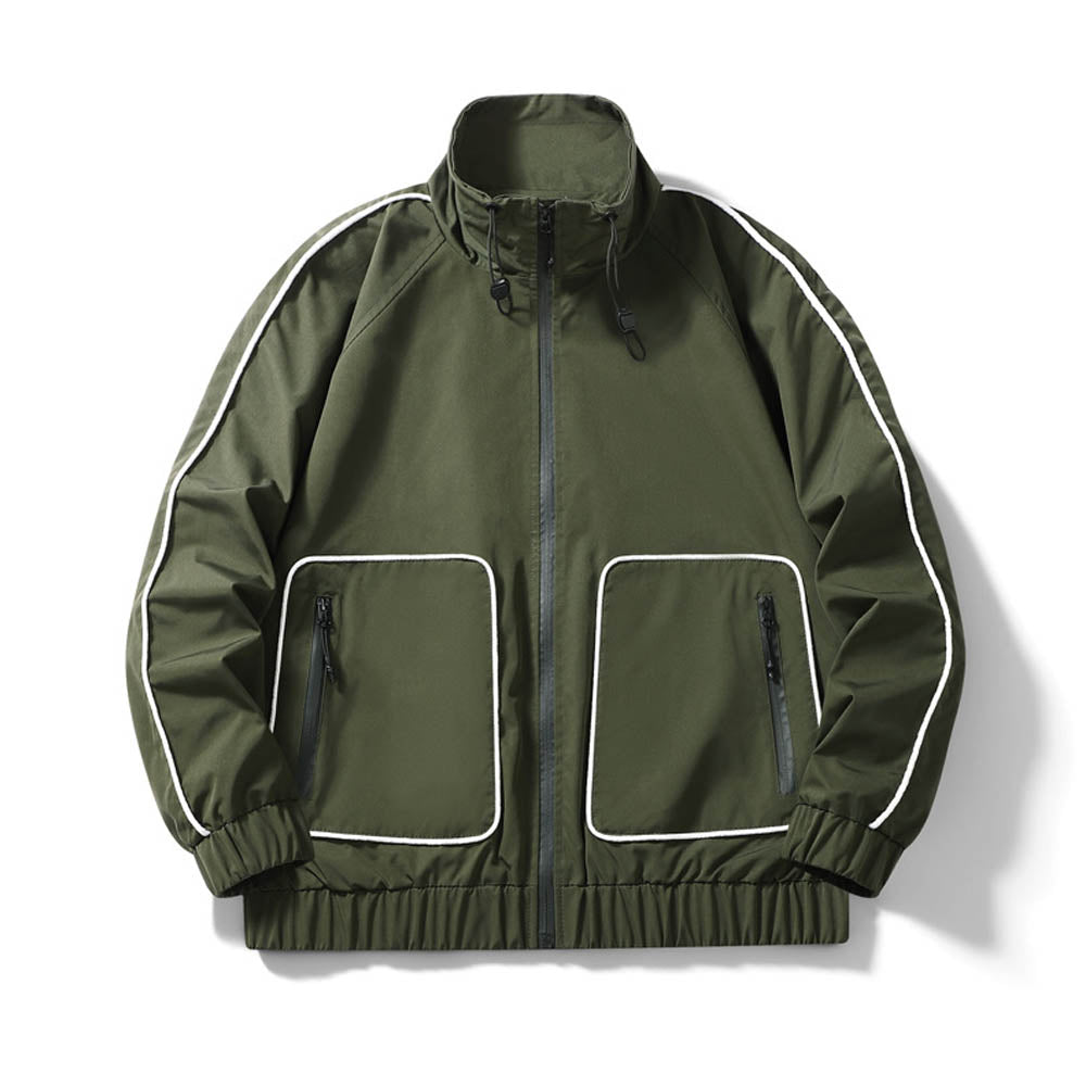 Side angle of men's lightweight reflective jacket