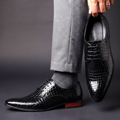 Oxford Schuhe Herren | Glänzendes Kroko-Muster 2