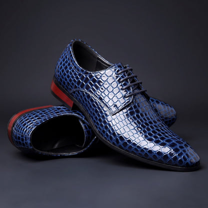 Oxford Schuhe Herren | Glänzendes Kroko-Muster 5