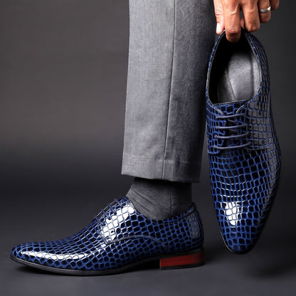 Oxford Schuhe Herren | Glänzendes Kroko-Muster 6