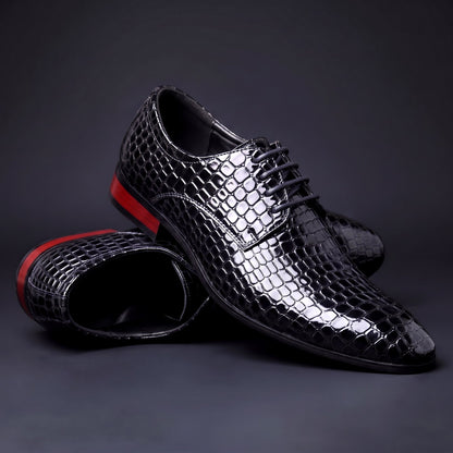 Oxford Schuhe Herren | Glänzendes Kroko-Muster 1