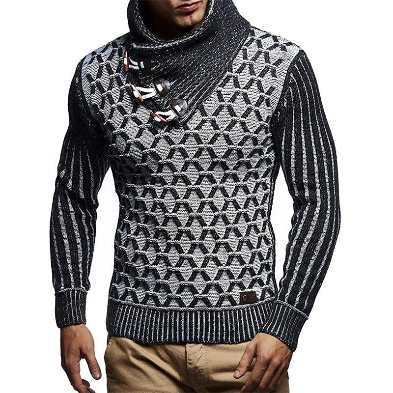Halvrek | Herren Rollkragen Strickpullover Strukturstrick - Light Grey - Image 4