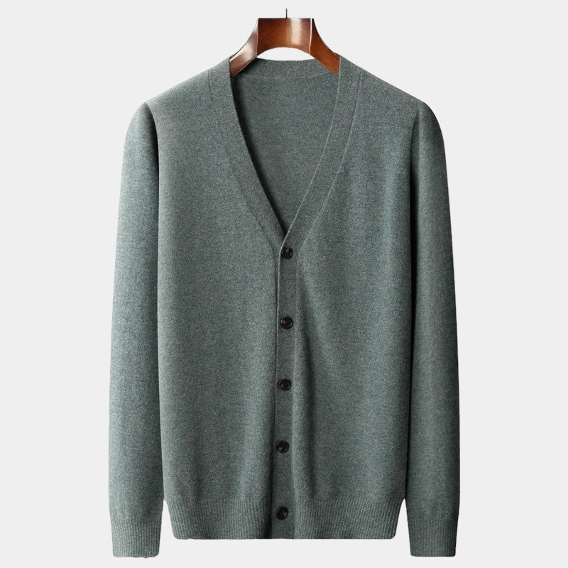 Herren-Strickjacke, klassisches Knopfdesign | Leicht