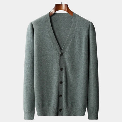 Herren-Strickjacke, klassisches Knopfdesign | Leicht