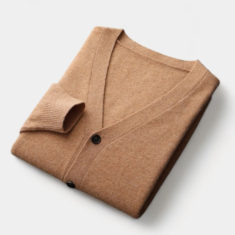 Herren-Strickjacke, klassisches Knopfdesign | Leicht