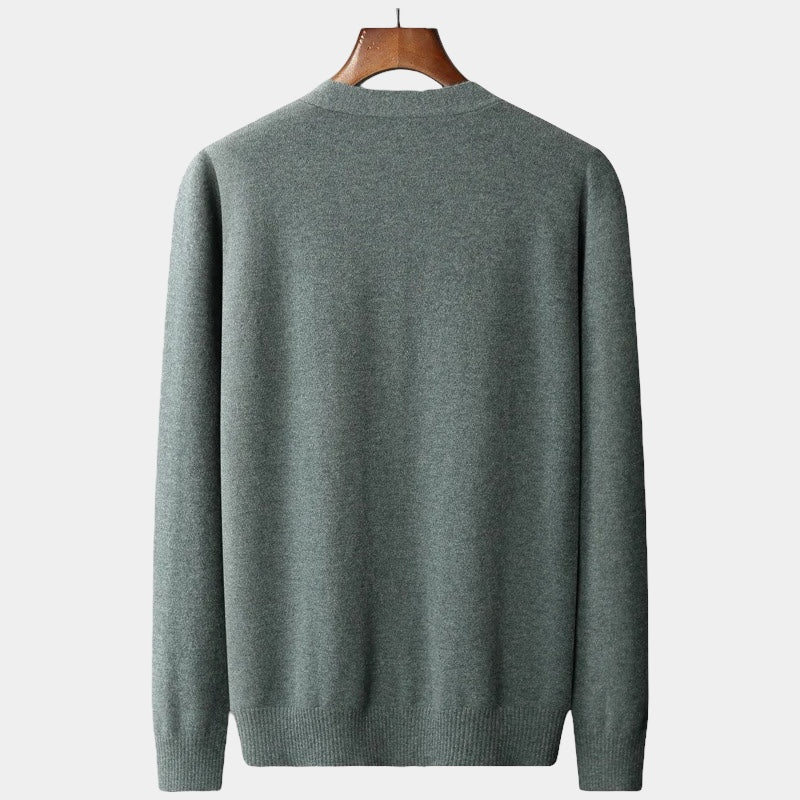 Herren-Strickjacke, klassisches Knopfdesign | Leicht
