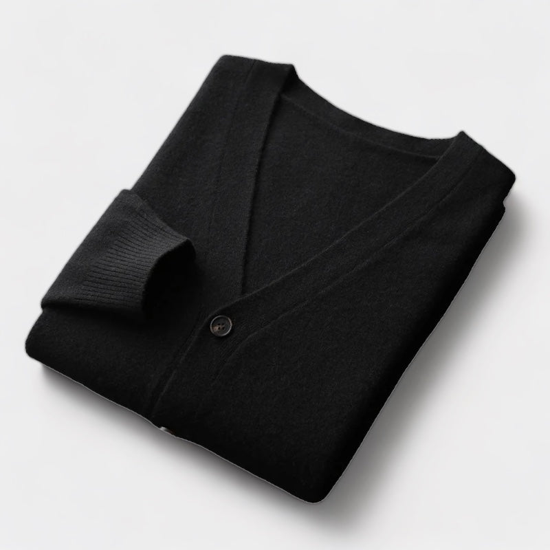 Herren-Strickjacke, klassisches Knopfdesign | Leicht