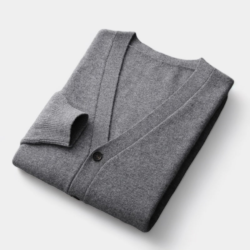 Herren-Strickjacke, klassisches Knopfdesign | Leicht