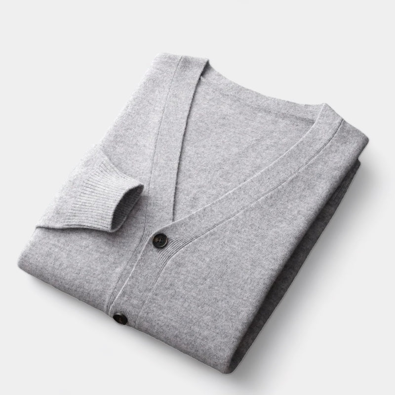 Herren-Strickjacke, klassisches Knopfdesign | Leicht