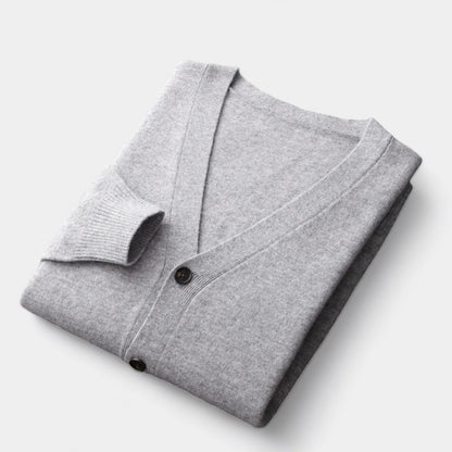 Herren-Strickjacke, klassisches Knopfdesign | Leicht