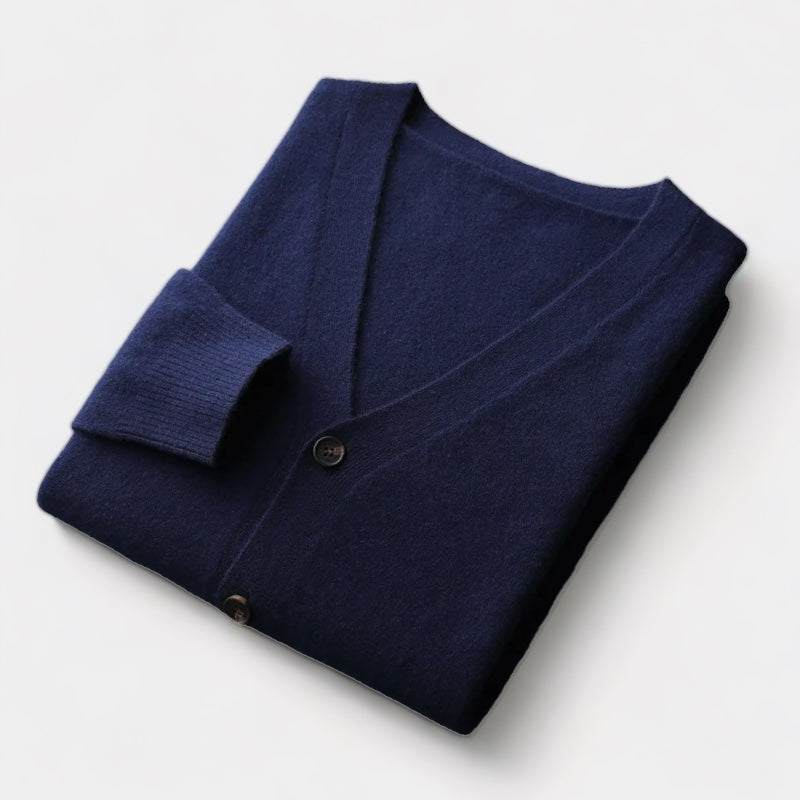 Herren-Strickjacke, klassisches Knopfdesign | Leicht
