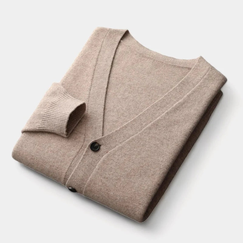Herren-Strickjacke, klassisches Knopfdesign | Leicht