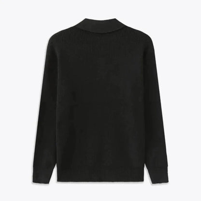 Herren-Strickpullover | Rippstrickstruktur, strukturierter Kragen | Normale Passform