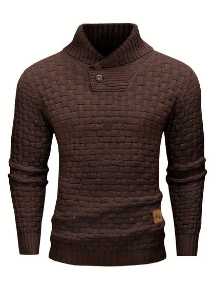 Aldric | Herren Strickpullover mit Schalkragen - Brown - Image 11