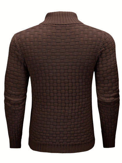 Aldric | Herren Strickpullover mit Schalkragen - Brown - Image 12