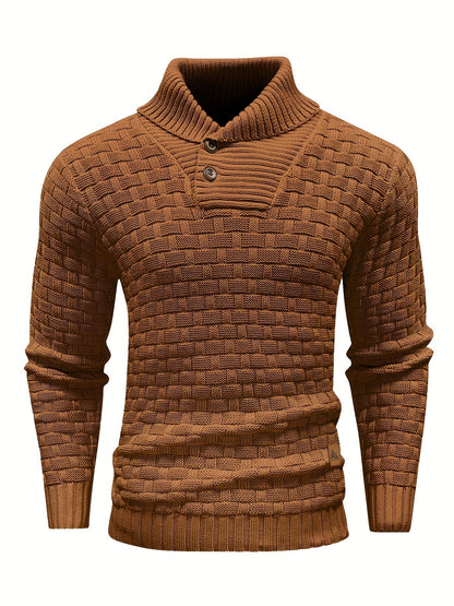 Aldric | Herren Strickpullover mit Schalkragen - Brown - Image 15