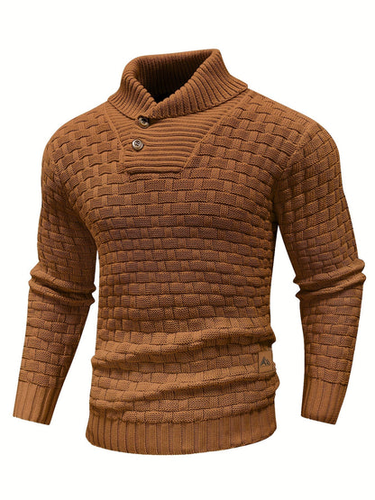 Aldric | Herren Strickpullover mit Schalkragen - Brown - Image 2