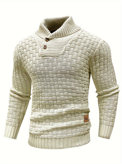 Aldric | Herren Strickpullover mit Schalkragen - Brown - Image 4