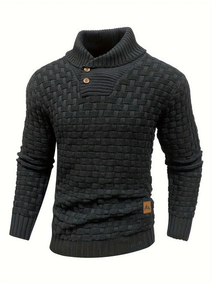 Aldric | Herren Strickpullover mit Schalkragen - Brown - Image 6