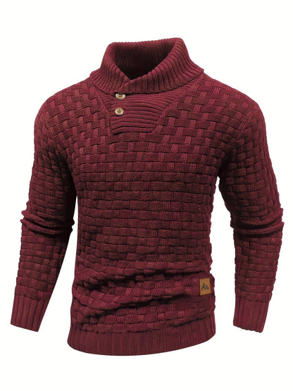 Aldric | Herren Strickpullover mit Schalkragen - Brown - Image 9